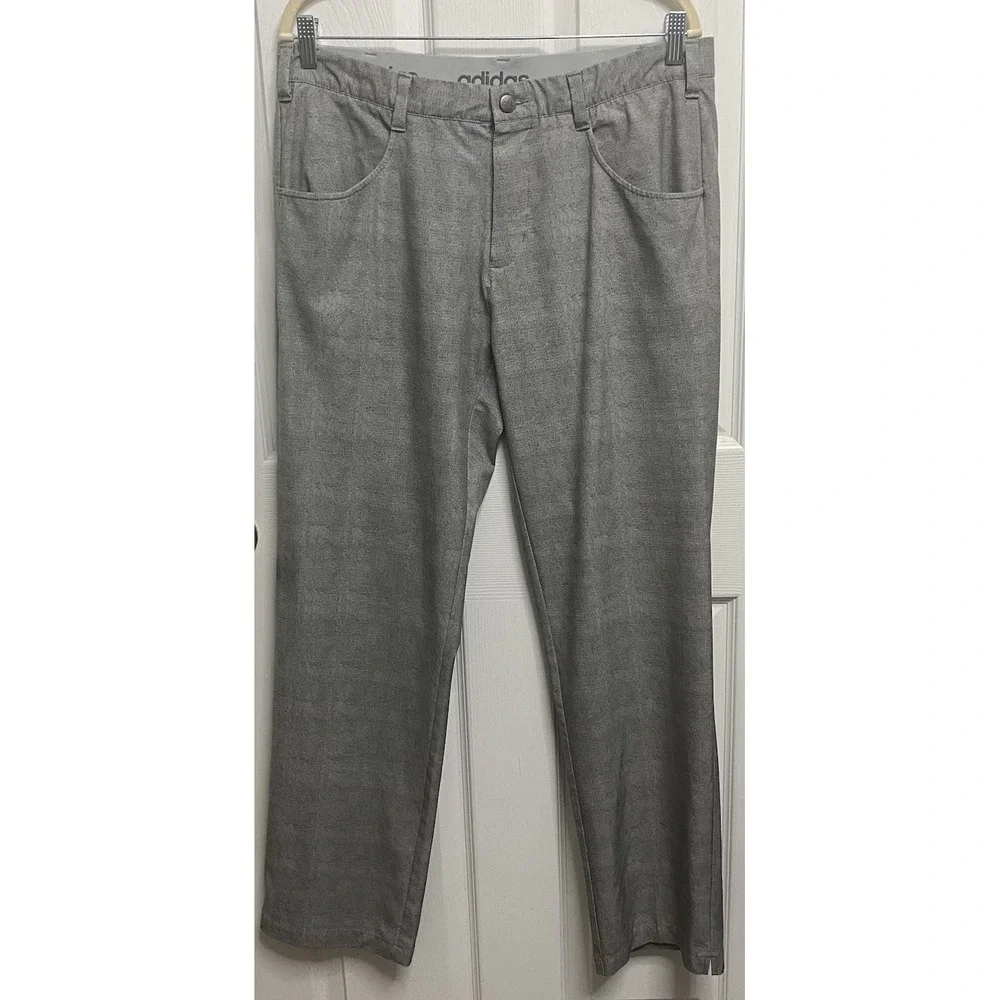 Adidas Men Golf Performance Stretch Pants Heather Gray Athletic Slack 34/32